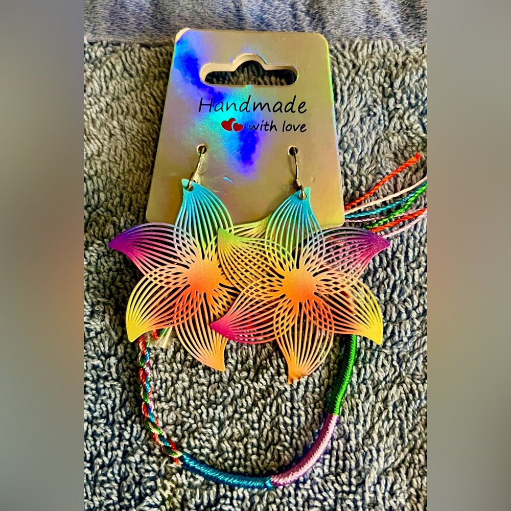 Colorful  Handmade and designed earrings with FREE Bracelet